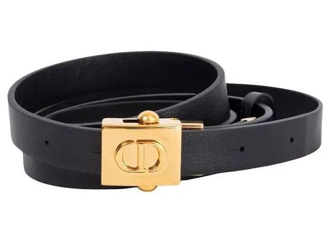 Dior CD Gürtel aus schwarzem Leder Größe 75 - Ansicht 4