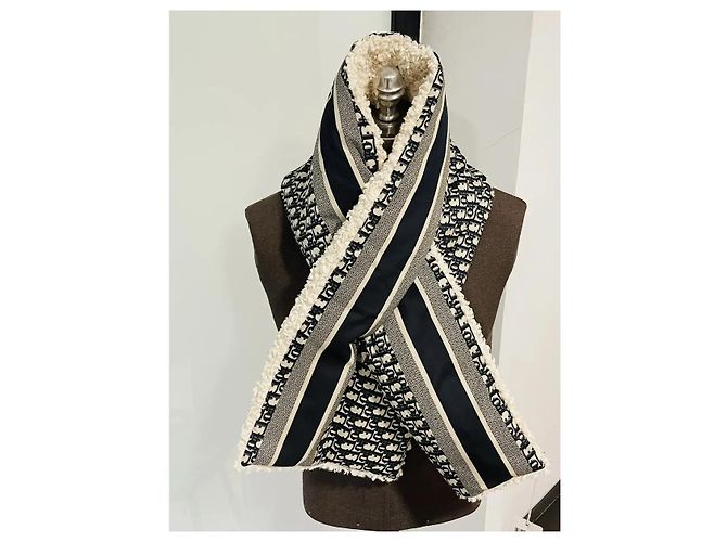 Dior schräger Schal Wärmer Marineblau - Ansicht 2