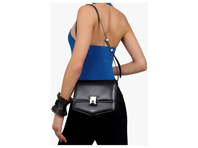 Borsa Alaïa Papa in pelle nera Nero - vista 7