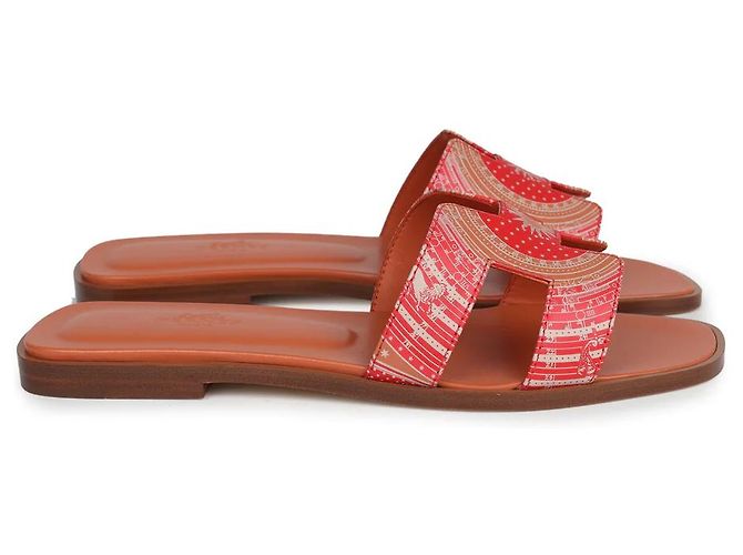 Hermès Oran Mules 38 Rot - Ansicht 2