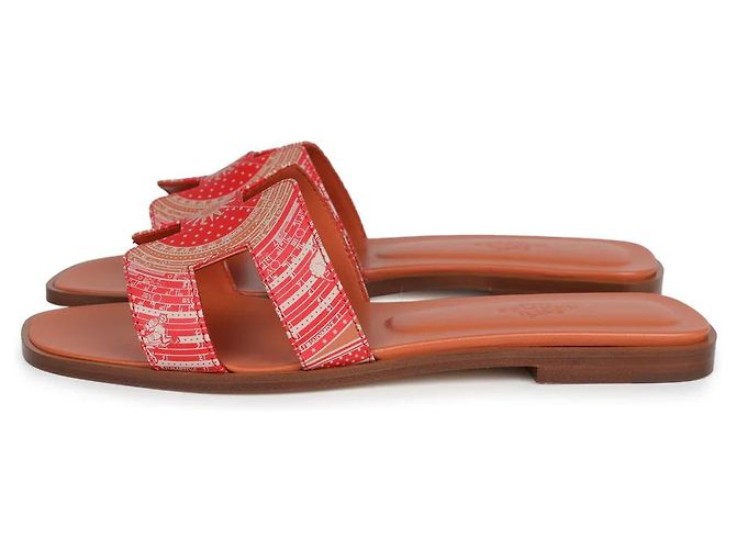 Hermès Oran Mules 38 Rot - Ansicht 5