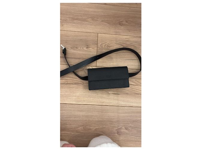 Pochette cintura Prada in pelle Saffiano nera Nero - vista 4