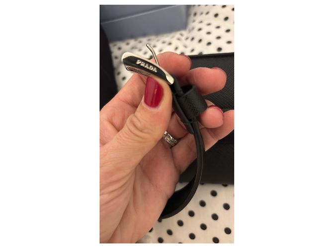 Pochette cintura Prada in pelle Saffiano nera Nero - vista 6