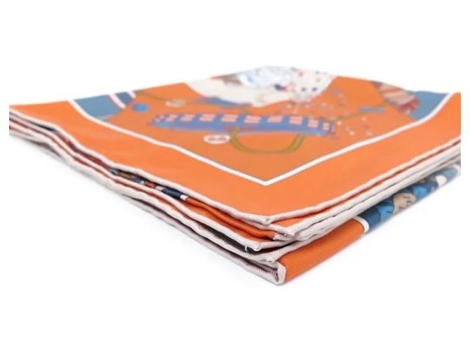 Hermès Seidentuch Square 90 Orange - vista 10