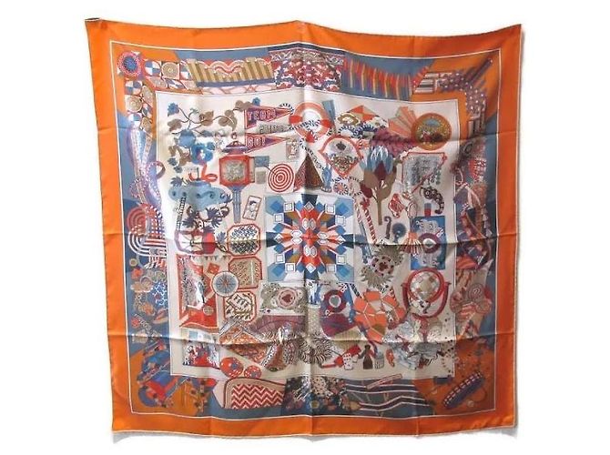 Hermès Seidentuch Square 90 Orange - vista 2