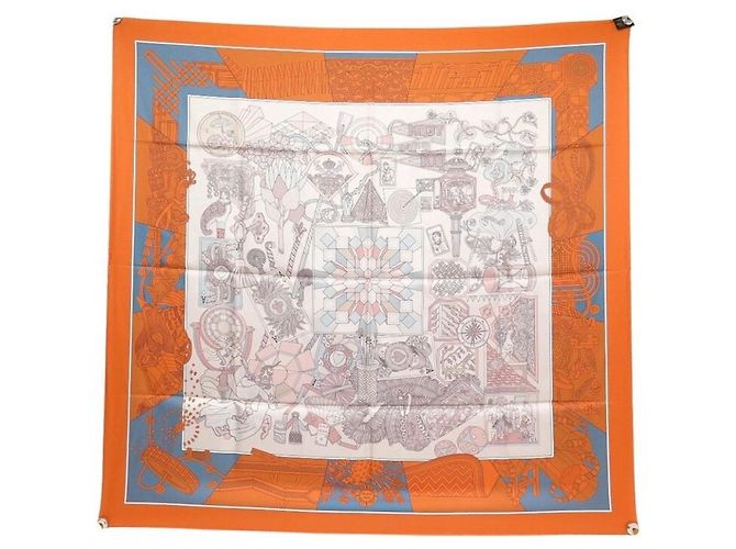 Hermès Seidentuch Square 90 Orange - vista 5