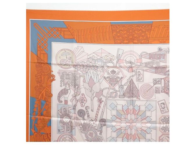 Hermès Seidentuch Square 90 Orange - vista 6