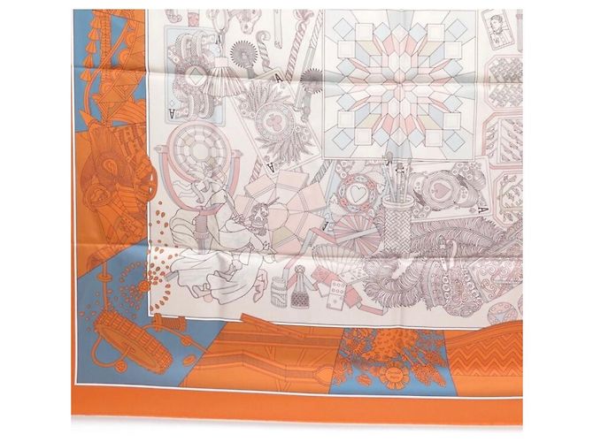 Hermès Seidentuch Square 90 Orange - vista 7