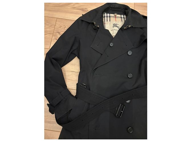 Gabardina Burberry negra de algodón talla 38 Negro - vista 3