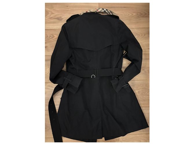 Gabardina Burberry negra de algodón talla 38 Negro - vista 5