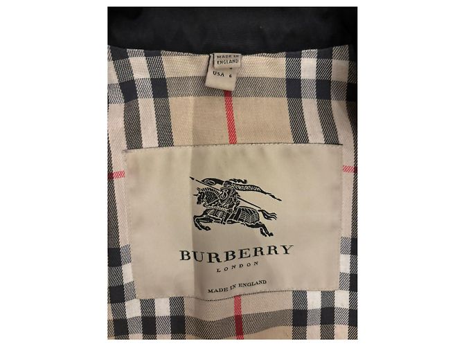 Gabardina Burberry negra de algodón talla 38 Negro - vista 6
