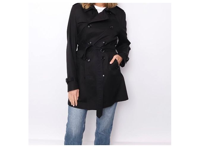 Gabardina Burberry negra de algodón talla 38 Negro - vista 7