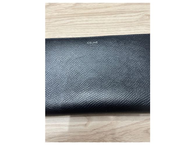 Céline Black Grained Leather Wallet - view 2