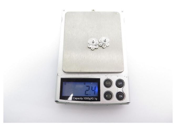 Chanel Ohrringe Blatt Silbermetall Cc - Ansicht 7