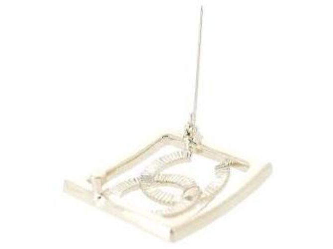 Spilla Chanel metallo dorato champagne e strass quadrata D'oro - vista 3