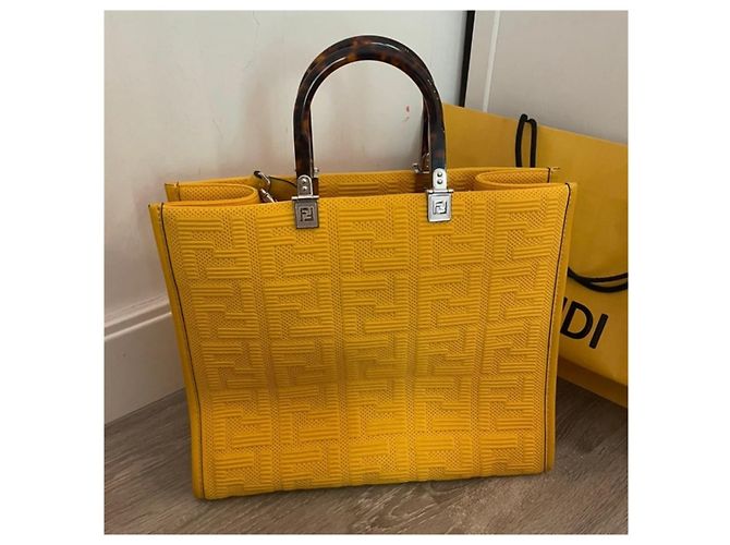 Borsa tote Fendi Sunshine Giallo - vista 2