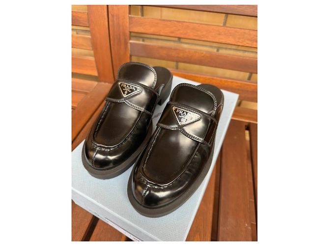 Mocasines de chocolate Prada 38 Negro - vista 2