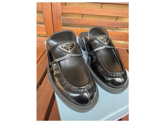 Mocasines de chocolate Prada 38 Negro - vista 3