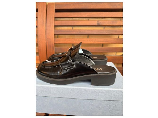 Mocasines de chocolate Prada 38 Negro - vista 4