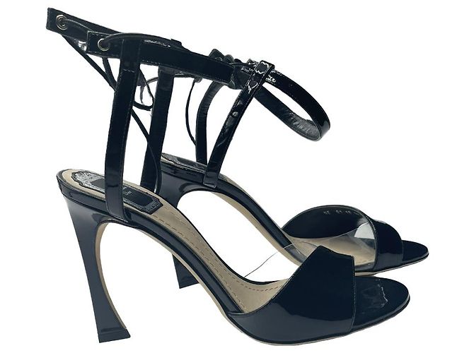 DIOR Sandalen im Gladiator-Stil aus Lackleder 38 Schwarz - Ansicht 4