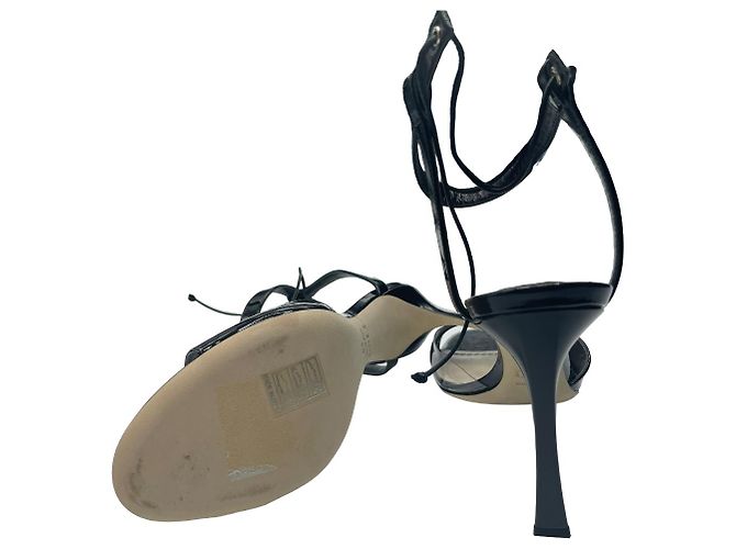 DIOR Sandalen im Gladiator-Stil aus Lackleder 38 Schwarz - Ansicht 5