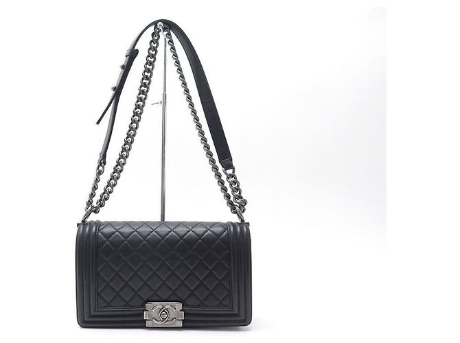Borsa in pelle nera Chanel Boy Classic Nero - vista 2