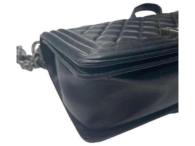 Borsa in pelle nera Chanel Boy Classic Nero - vista 6