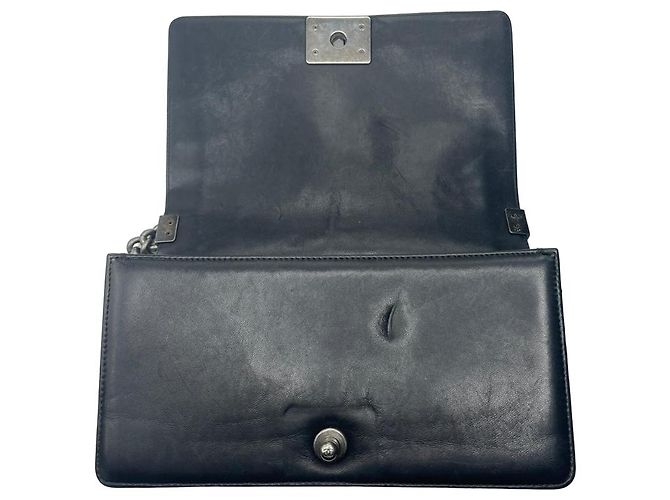 Borsa in pelle nera Chanel Boy Classic Nero - vista 8