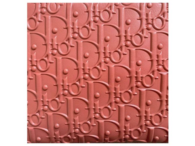 Clutch Dior Oblique in pelle d'agnello rosa - vista 2