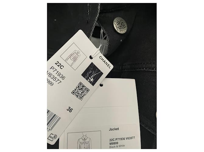 Chanel Denim-Anthrazitjacke Grau - Ansicht 5