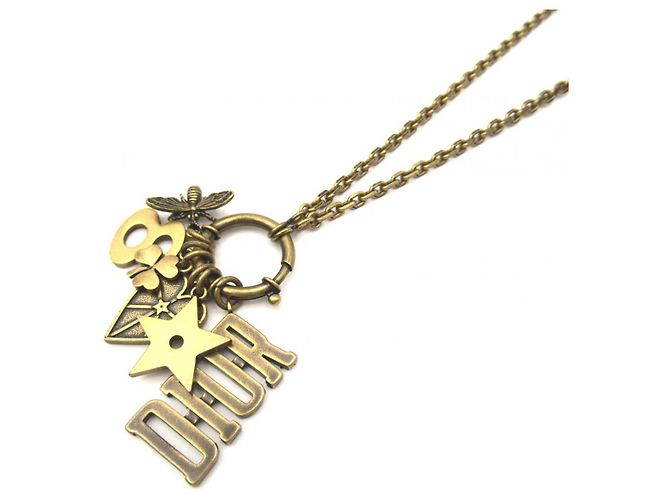 Collana charm Dior metallo dorato 70cm D'oro - vista 5