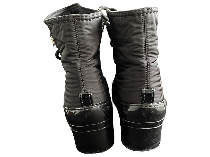 Stivaletti Desert Chanel in tela e PVC nero Taglia 40 - vista 4