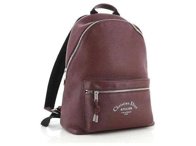 Zaino Dior Rider in pelle bordeaux Bordò - vista 2