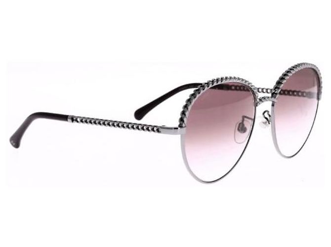 Chanel Bordeaux Metal Sunglasses  Dark red - view 2