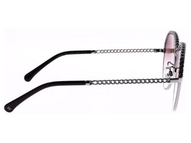 Chanel Bordeaux Metal Sunglasses  Dark red - view 3