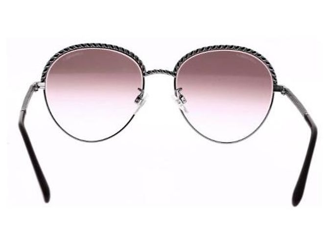 Chanel Bordeaux Metal Sunglasses  Dark red - view 4