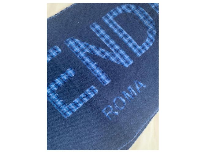 Sciarpa reversibile Fendi blu navy - vista 4