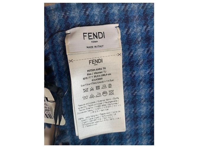 Sciarpa reversibile Fendi blu navy - vista 5