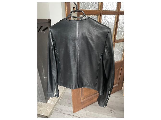 Céline Celine Leder Perfecto-Jacke Schwarz - Ansicht 4