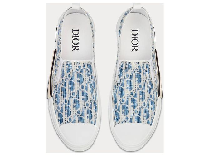 Sneakers slip-on Dior Kasuri Jacquard B23 38 Blu - vista 3