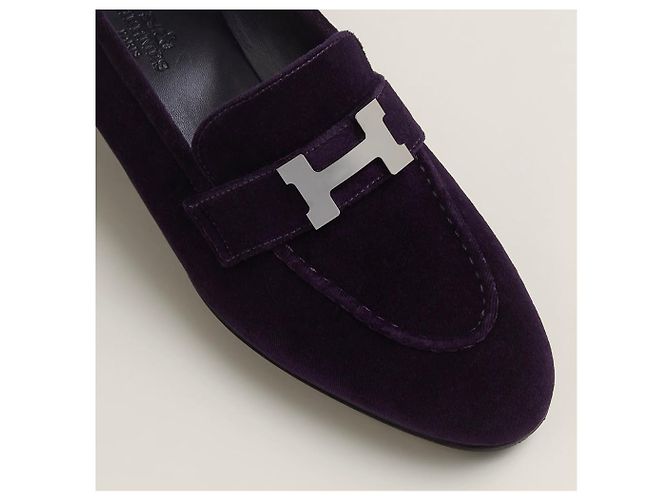 Mocassini Hermès modello Parigi 37.5 Porpora - vista 4