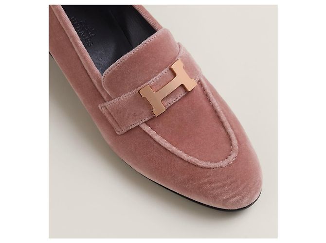 Mocassini Hermès modello Parigi 37.5 Rosa - vista 4