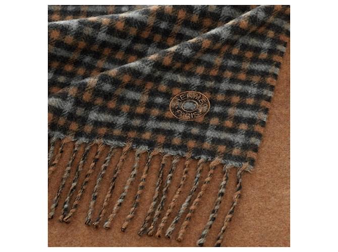 Cachecol monogramado Hermès Marrom - vista 2