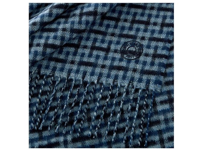 Cachecol monogramado Hermès Azul - vista 2