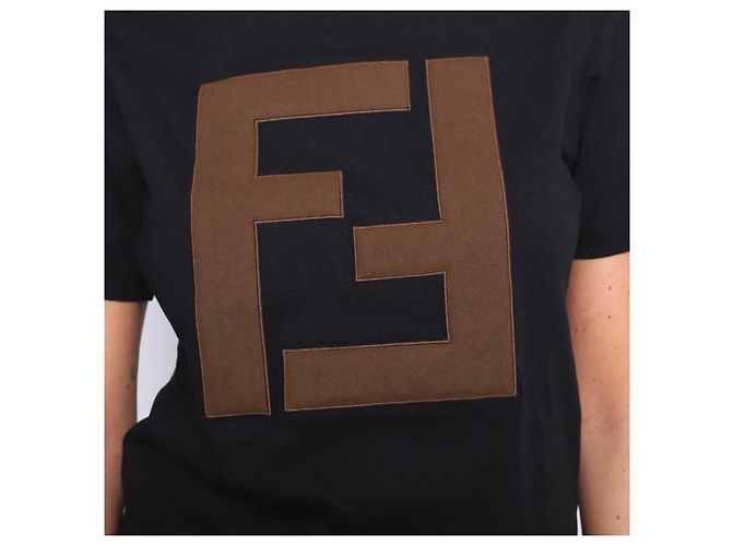Camiseta Fendi negra de algodón con maxi logo Negro - vista 2