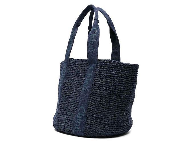 Borsa tote media Woody blu Chloé Blu navy - vista 2