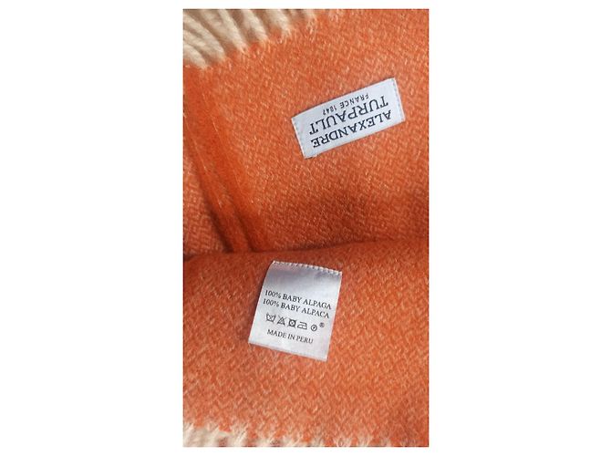 Autre Marque ALEXANDRE TURPAULT Plaid Nomade in baby alpaca arancione - vista 3