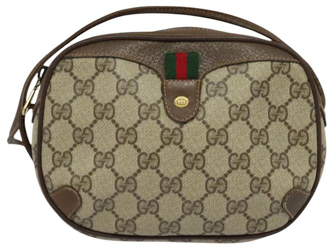 GUCCI GG Supreme Web Sherry Line Borsa a Spalla PVC Beige 89 02 066 Auth nb440 - vista 2