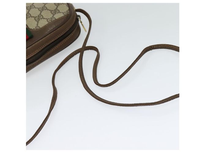 GUCCI GG Supreme Web Sherry Line Borsa a Spalla PVC Beige 89 02 066 Auth nb440 - vista 7