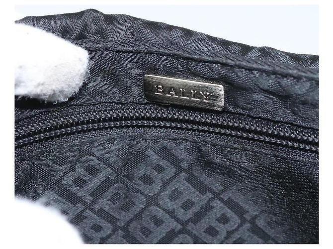 BALLY Marsupio in tela nero e argento Auth th5841 - vista 15